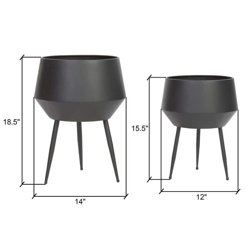 Huxley Mid Century Modern Planters - White (Set of 2)