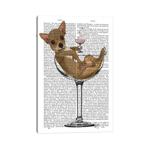 iCanvas "Chihuahua In Cocktail Glass II" by Fab Funky Canvas Print
