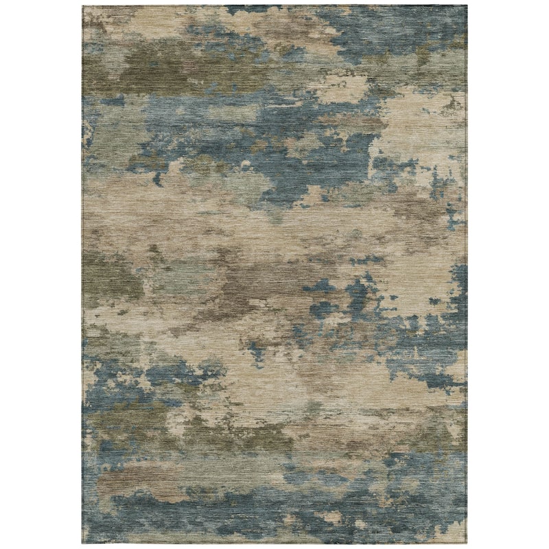 HomeRoots Abstract Transitional Rectangle Outdoor Rug