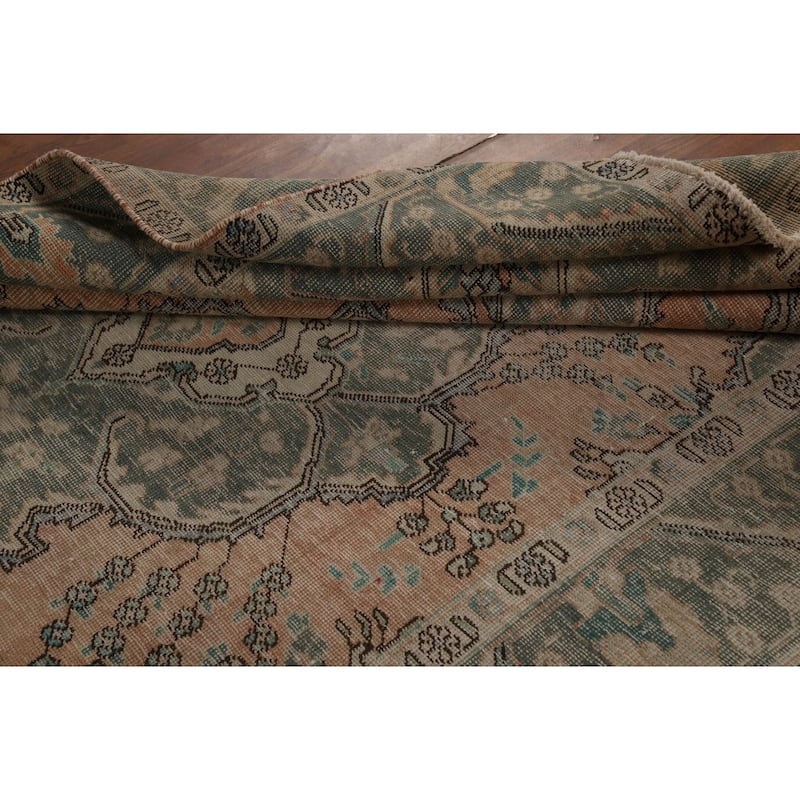 Vintage Tabriz Persian Area Rug Handmade Traditional Wool Carpet - 6'7" x 9'7"