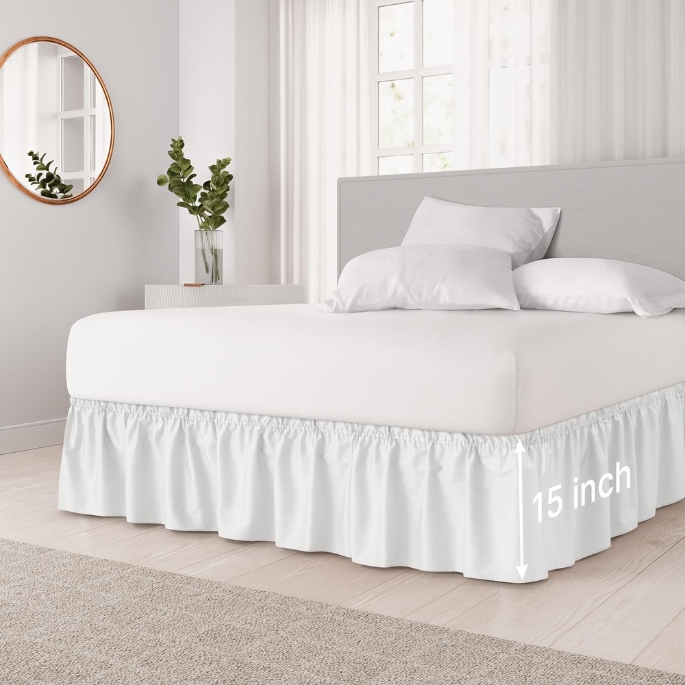 White bed skirt queen size top
