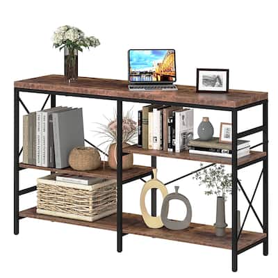 51" Console Table with 4 Tier Storage Shelves