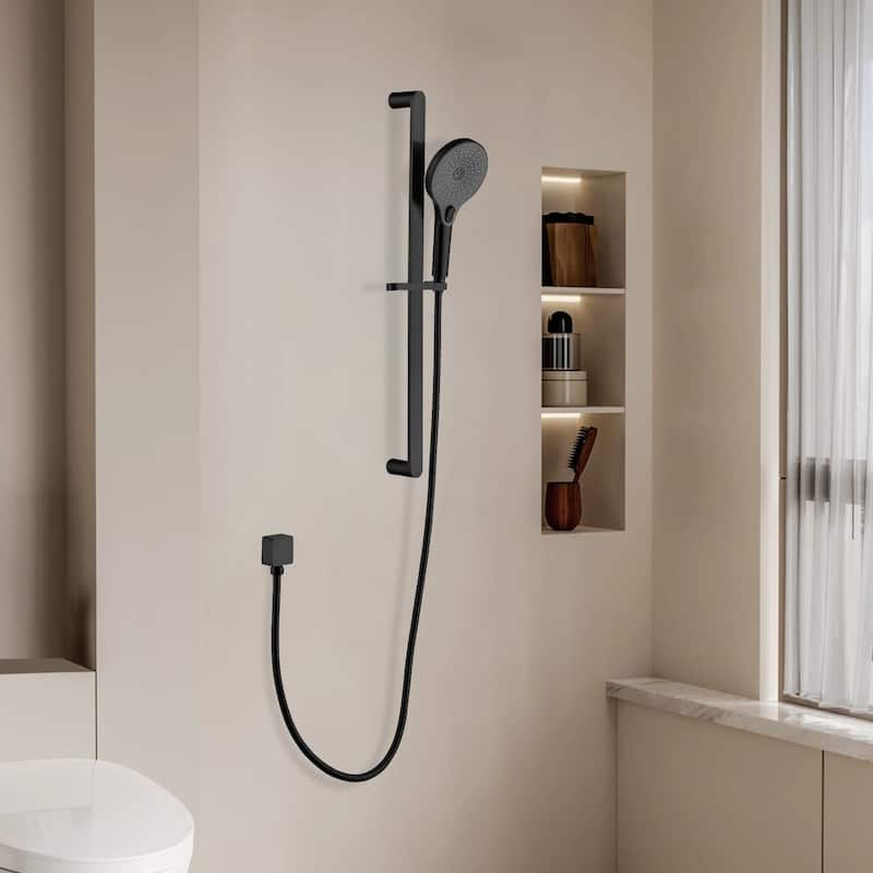 Topcraft Stainless Steel Handheld Shower with 28-Inch Slide Bar, and 59-Inch Hose