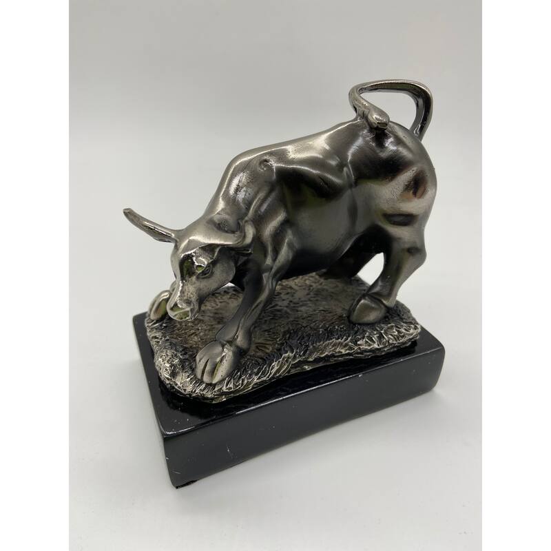 Pewter Bull on engravable base.