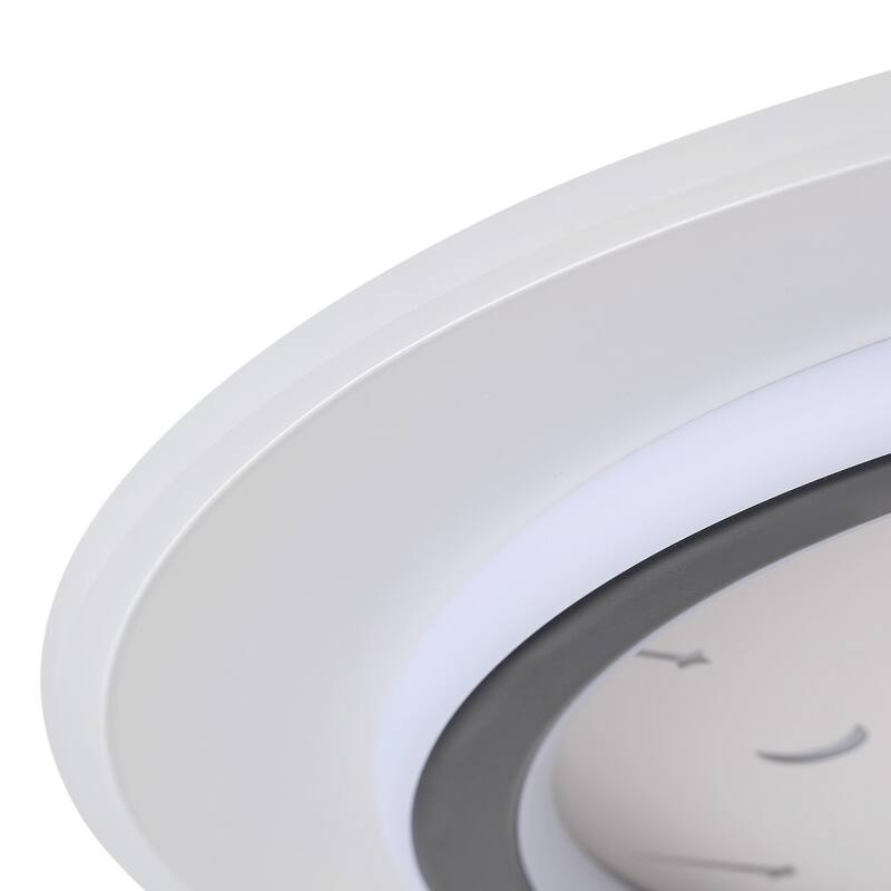 1-Light Decorated with Stars and Moon Circular Shape LED Flush Mount Lighting - 19"D×19"W×19"H