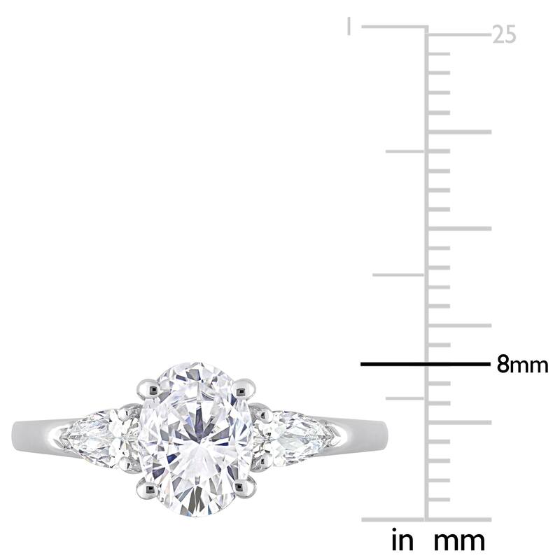 Miadora 3 1/2ct TGW Cubic Zirconia 3-Stone Ring in Sterling Silver