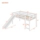 preview thumbnail 7 of 5, Loft Bed with Slide, Multifunctional Design, Twin (White)