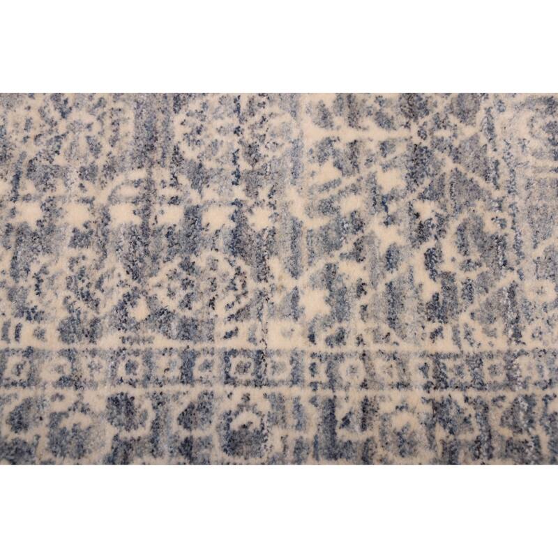 ECARPETGALLERY Hand Loomed Elysian Denim Blue Wool Rug - 8'0 x 9'11
