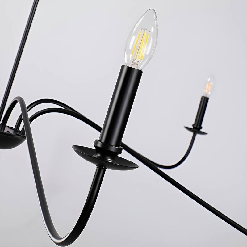 6-Light Classic French Minialist Chandelier with Candle-Style Lighting