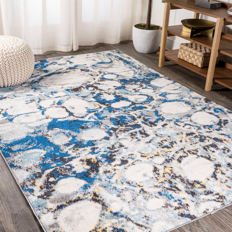 JONATHAN Y Linear Marbled Abstract Area Rug