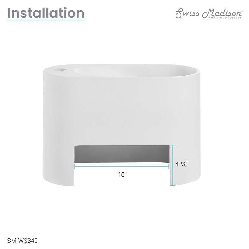 Terre 17.5" Right Side Faucet Wall-Mount Bathroom Sink in White