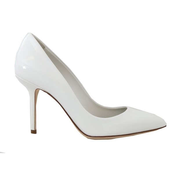 white patent heels