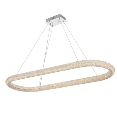 Elegant Lighting 3800D50L1 Bowen 51" Wide LED Crystal Ring Chandelier