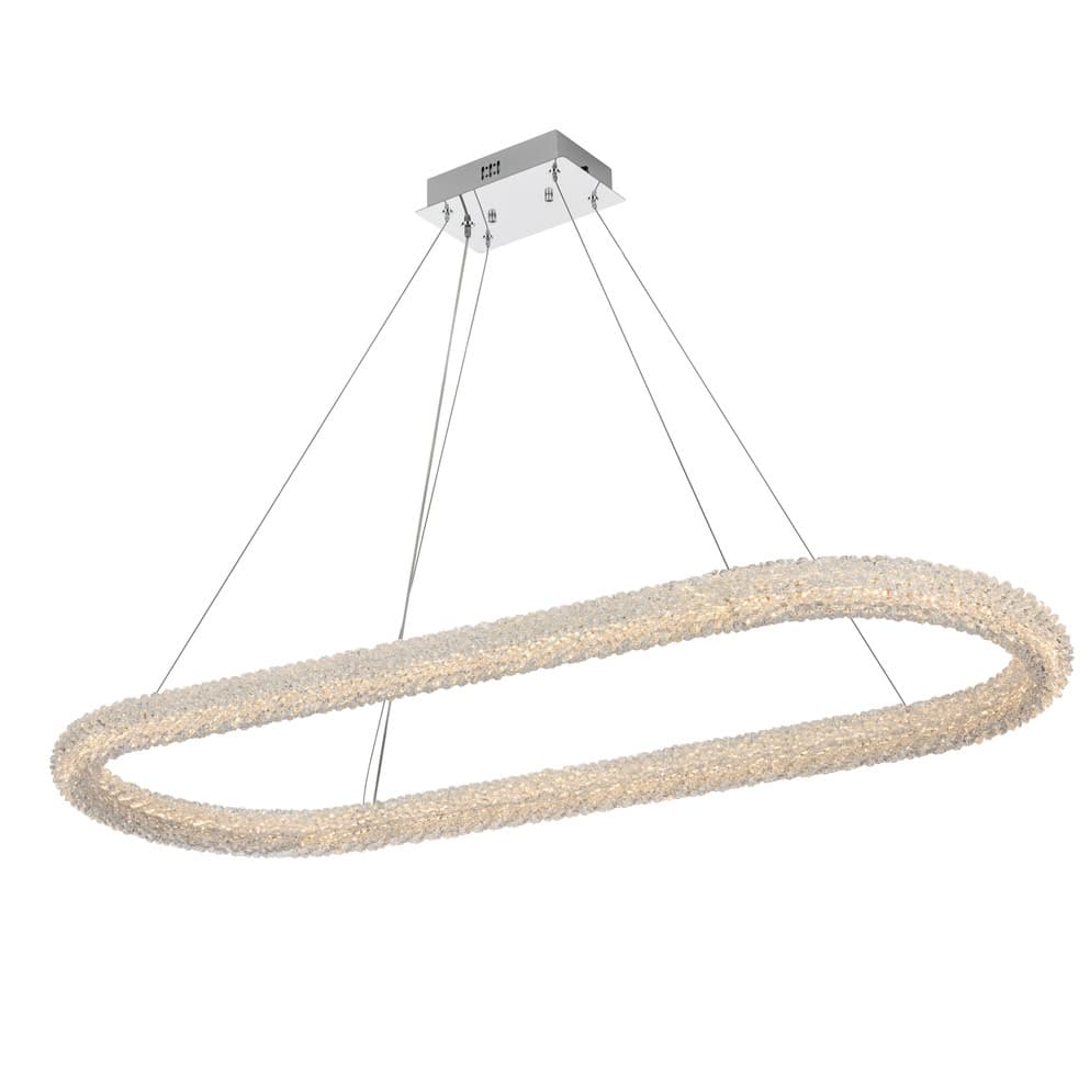 Elegant Lighting 3800D50L1 Bowen 51" Wide LED Crystal Ring Chandelier