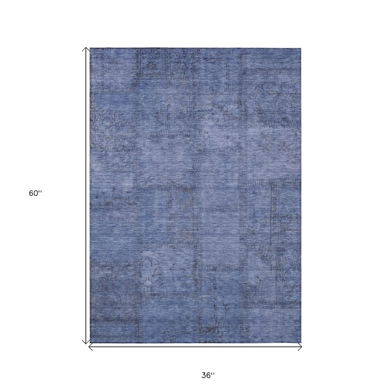 HomeRoots Patchwork Transitional Rectangle Outdoor Rug