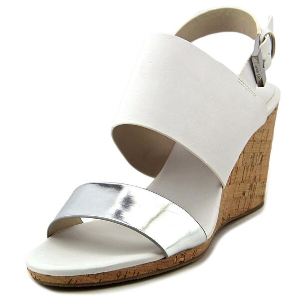 calvin klein white wedges