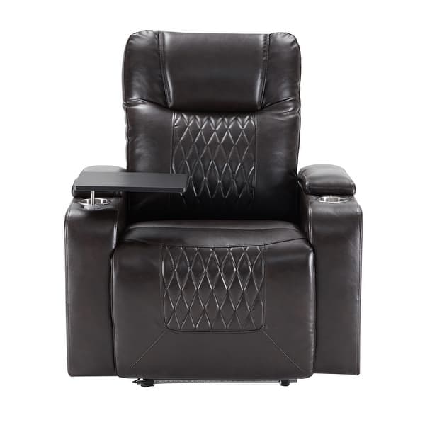 Black PU Leather Power Motion Recliner with USB Charging Port and