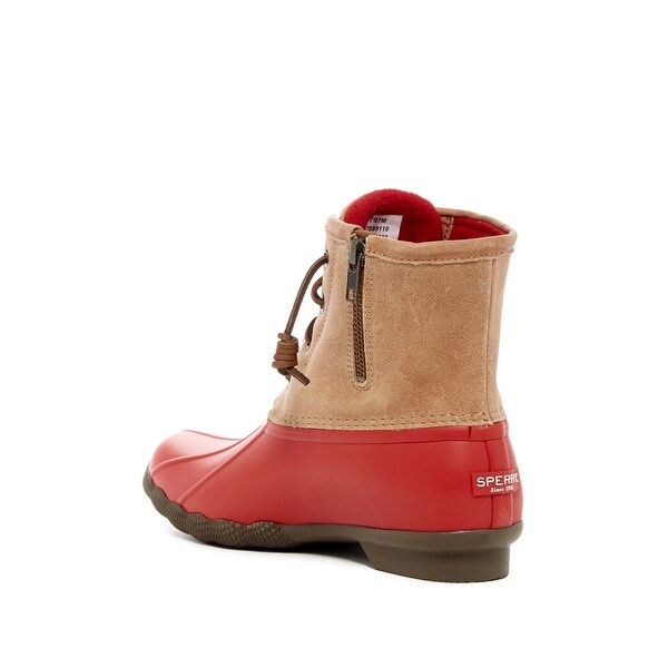 red sperry rain boots