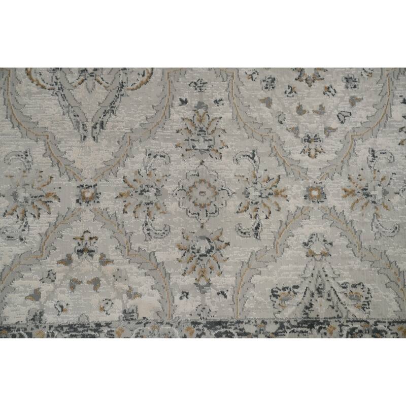 Machine Made Oriental Polyester Carpet Traditional All-Over Beige & Ivories Agra Area Rug - 7' 5'' X 5' 2''