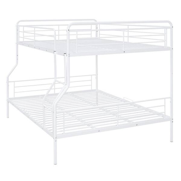 Contemporary & Simple Full XL Over Queen Metal Bunk Bed with Full