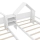 preview thumbnail 23 of 26, Double Twin Size Platform Bed with House-Shaped Headboard and Built-in Nightstand, Grey - Functional Design for Kids' Rooms