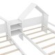 preview thumbnail 9 of 12, Double Twin Size Platform Kids Bed Frame with House-Shaped Headboard and Built-in Nightstand, No Box Spring Required, White