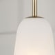 preview thumbnail 3 of 1, 10" W x 24" H 1-Light Pendant in Matte Brass with Faux Alabaster Glass - 10"W x 24"H