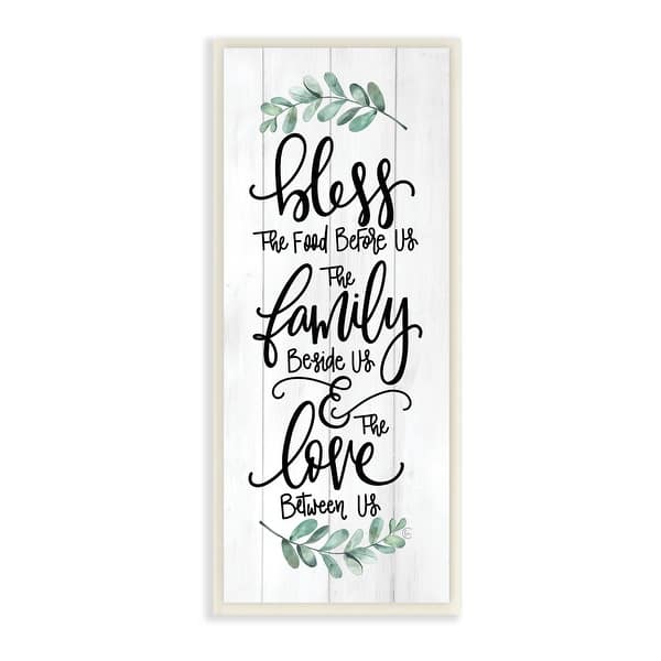 slide 2 of 12, Stupell Bless This Family Religious Kitchen Phrase Plank Pattern Wood Wall Art, Design by Fearfully Made Creations - Off-White 7 x 17