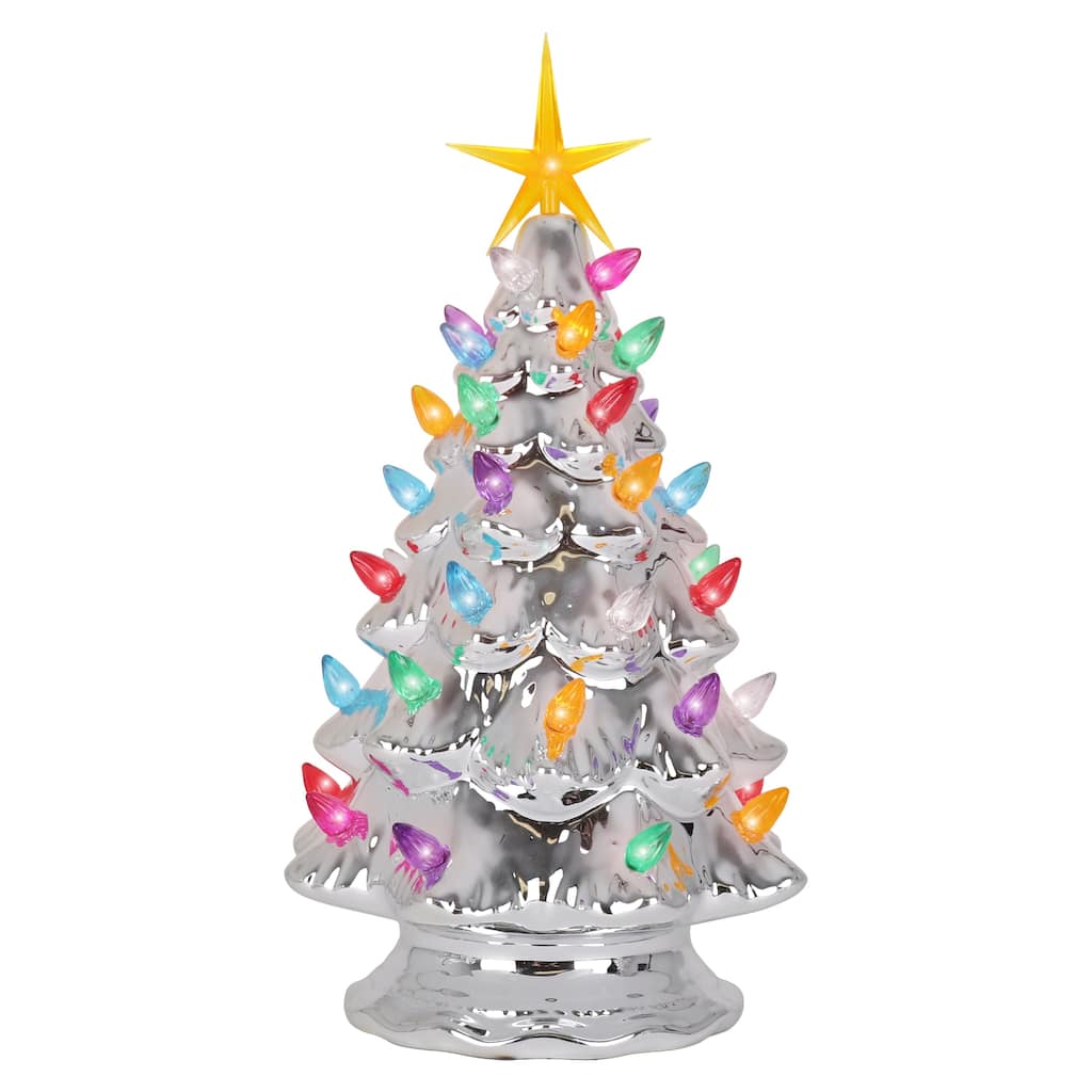 Silver Ceramic Christmas Tree