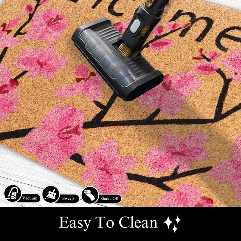 A1HC Natural Coco Coir Door Mat with Heavy Duty Non-Slip PVC Backing 18" x 30"