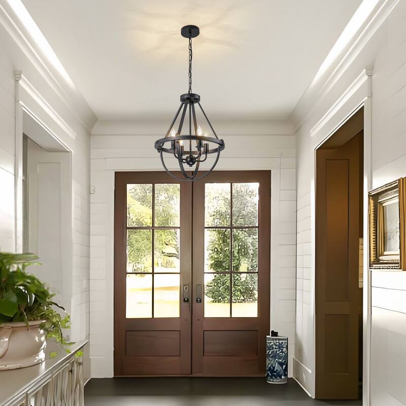 Starsky Farmhouse 4-LightOpen Caged Lantern Chandelier