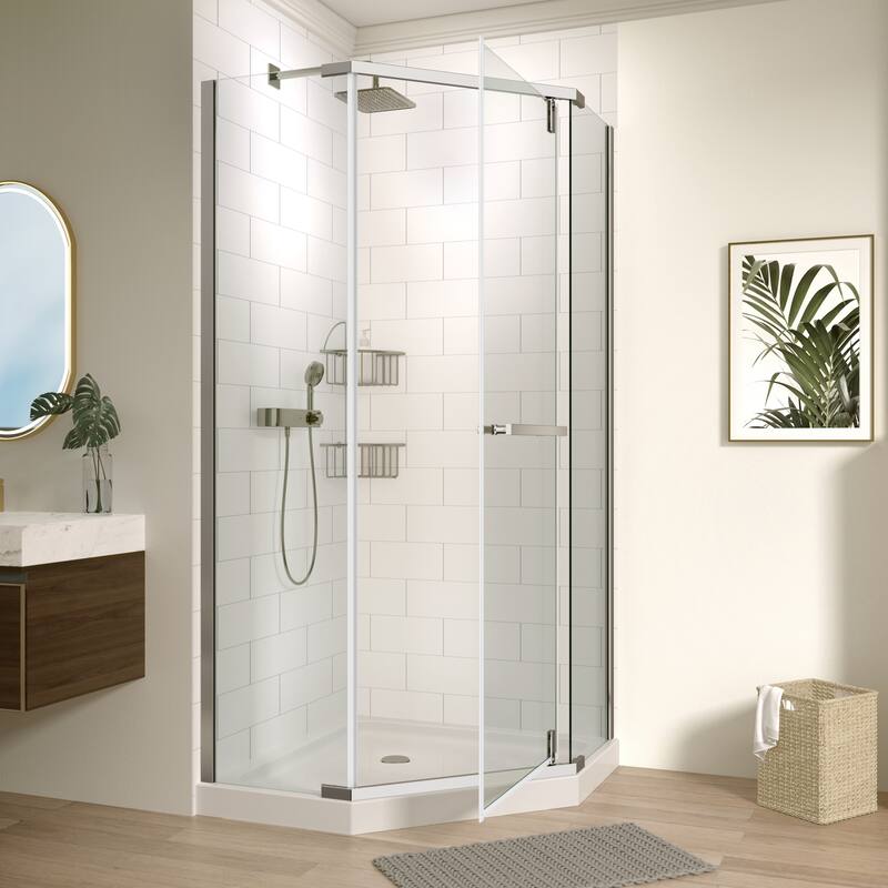 Pivot shower door, with 1/4" tempered glass