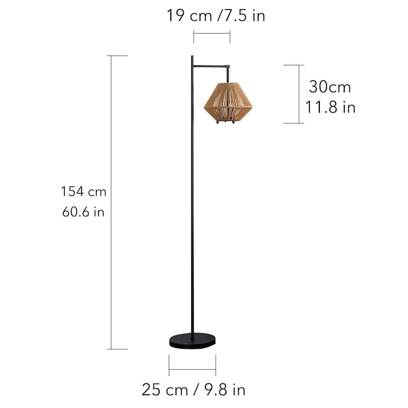 60 in 2-in-1 Rattan rechargeable floor lamp with RGB Lantern