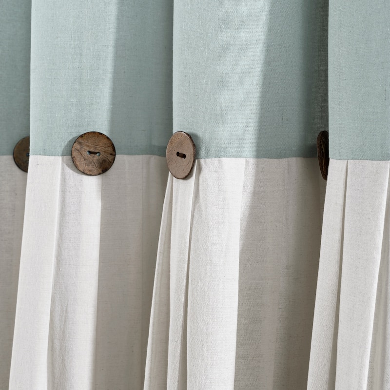 Lush Decor Linen Button New Window Curtain Single Panel - 108" x 40"