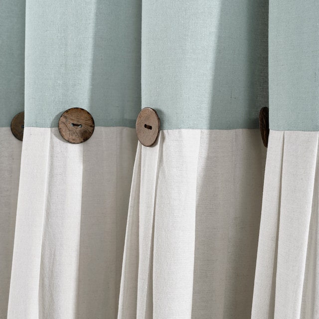 Lush Decor Linen Button Single Panel Window Curtain