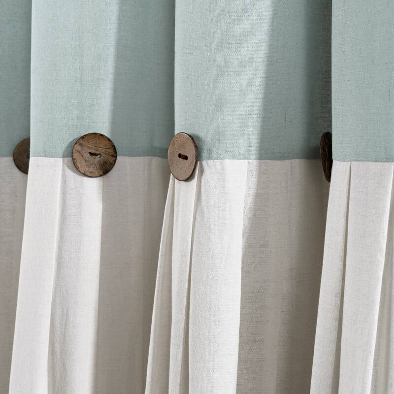 Lush Decor Linen Button Single Panel Window Curtain
