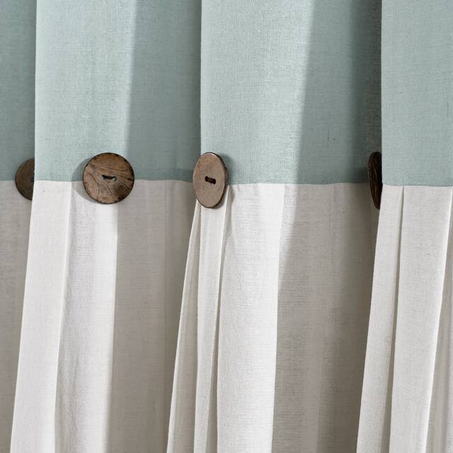 Lush Decor Linen Button Single Panel Window Curtain