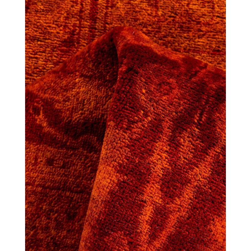 Vibrance One-of-a-Kind Hand-Knotted Runner Rug - Orange, 2' 6" x 17' 7" - 2' 6" x 17' 7"