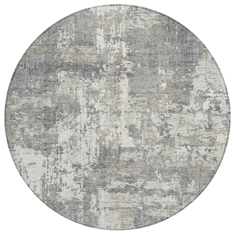 Machine Washable Indoor/ Outdoor Abstract Chantille Rug