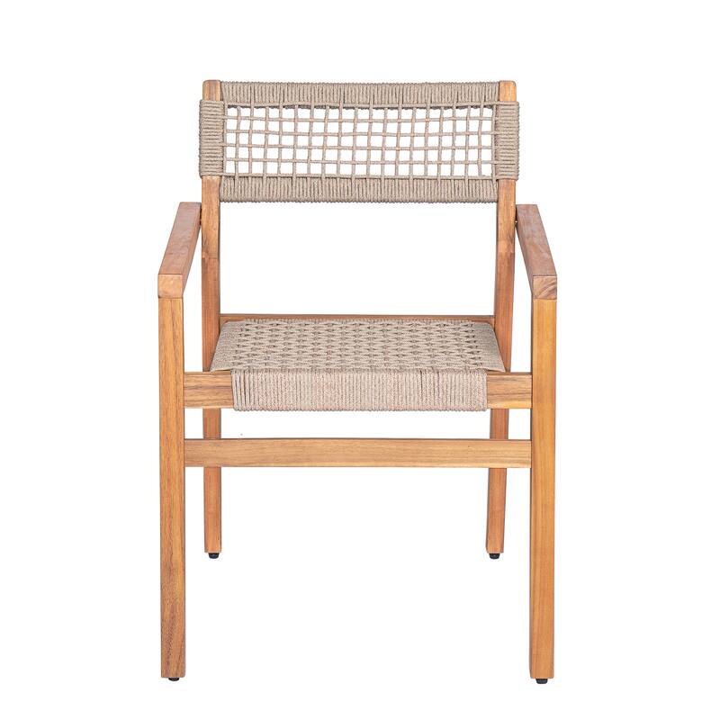 Christopher Knight Home - Lyla Outdoor Rope Woven Acacia Dining Chair Set (Only chair)