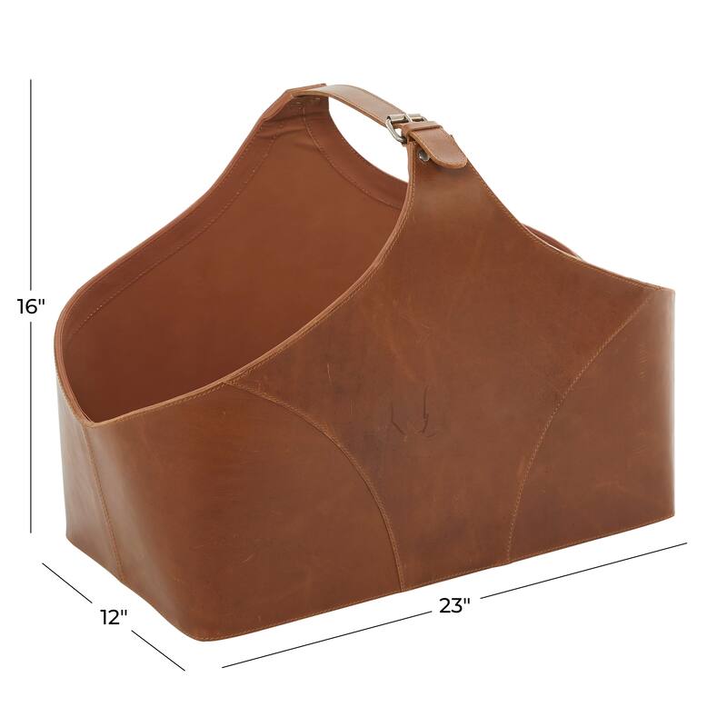 Leather Modern Magazine Holder - 16 x 23 x 12