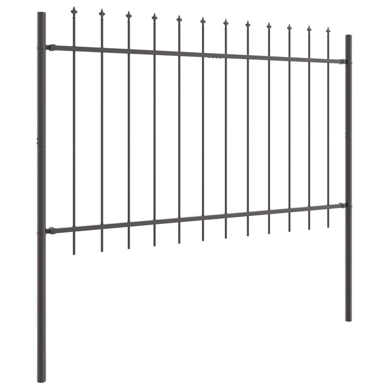 vidaXL Garden Fence Gray Powder-coated steel