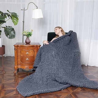Charcoal grey knitted throw discount