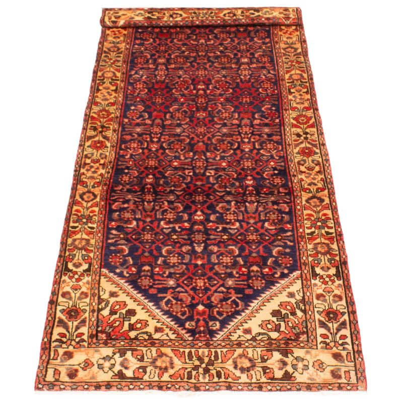ECARPETGALLERY Hand-knotted Andelz Navy Wool Rug - 3'7 x 9'8