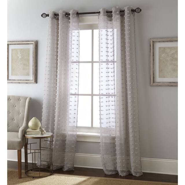Grand Avenue Payton Solid Grommet-Top, Curtain Panel Pair - 37 x 95 - Grey