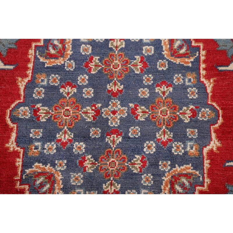 Kazak Oriental Area Rug Hand-Knotted Traditional Wool Carpet - 4'11" x 6'8"