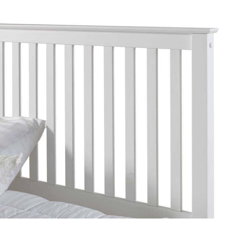 Old World Charm Platform Bed - Solid Pine Wood Bed Frame, No Box Spring Needed, Bedroom Furniture