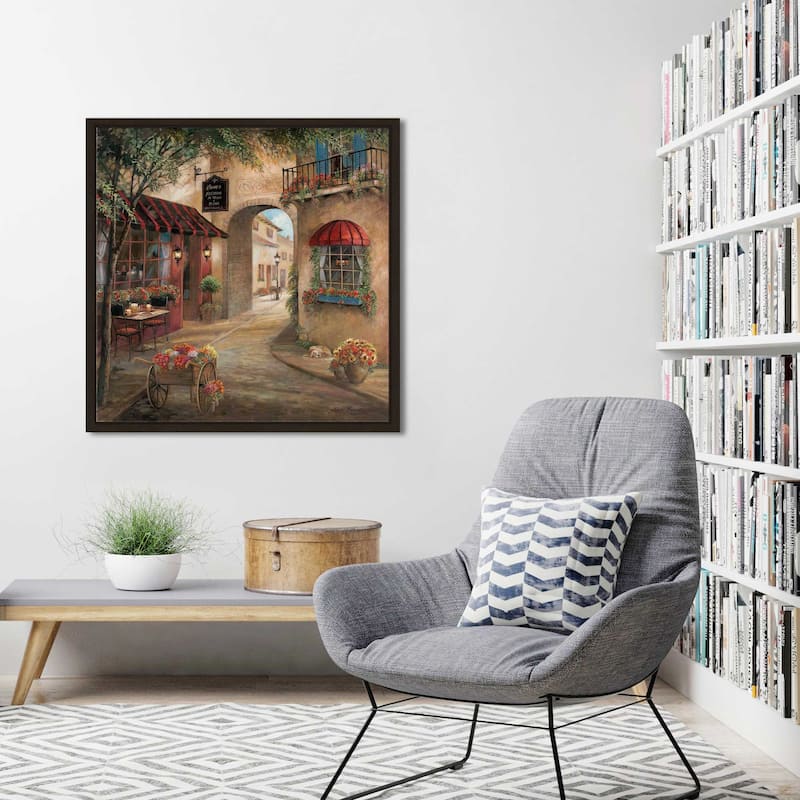 "Ginos Pizzeria" by Ruane Manning Print on Floating Canvas