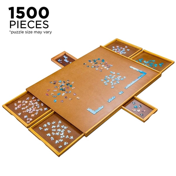 Jumbl 27 x 35 Wooden Jigsaw Puzzle Table Smooth Plateau Work Surface - Wood - 9' x 12'. Opens flyout.