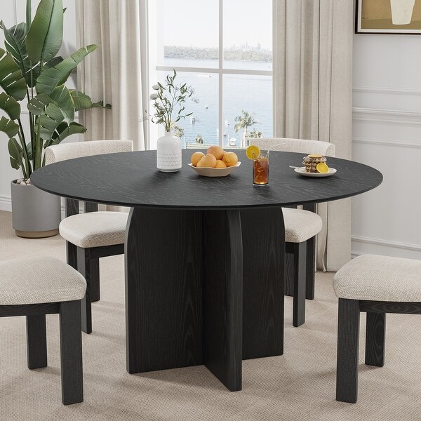 Solid Wood Round Dining Table for 4-8 People Nordic style - Bed